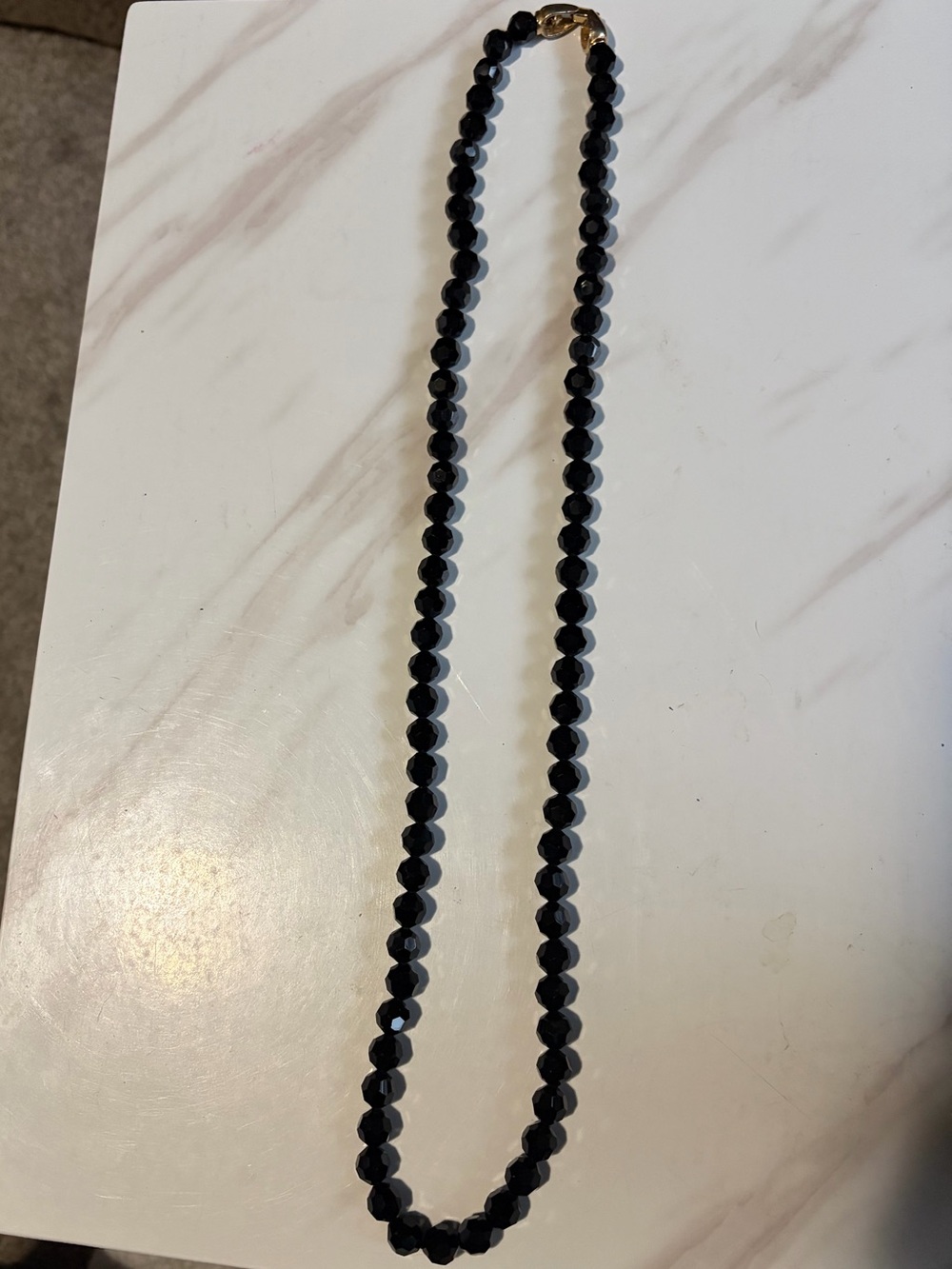 2/$20 Black Beaded Necklace with Faceted Beads